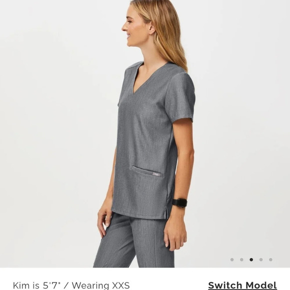 Figs Casma Three-Pocket Scrub Top Graphite Gray XXS - Picture 10 of 16